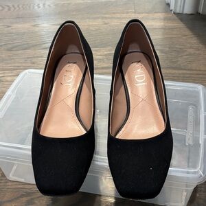 NYDJ Women's Black Square-Toe Pumps, fabric, size 6.5